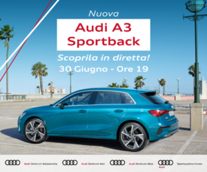 Il 30 giugno la presentazione della nuova Audi A3 Sportback