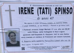 Novi Ligure, rinviato il funerale di Irene Spinso