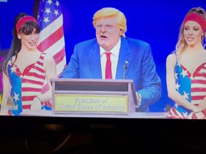 Lauretta in Rai con il suo Trump